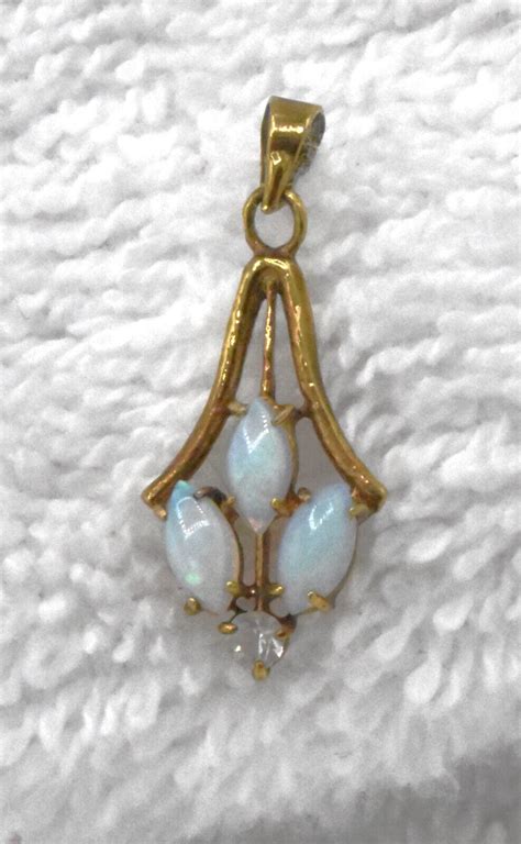 Antique Victorian Lavalier Pendant 10k Diamond & Moon… - Gem