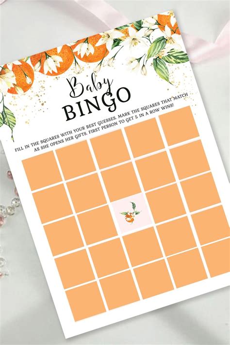 A Little Cutie Is On The Way Baby Shower Baby Bingo Game Template