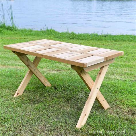 Outdoor Folding Picnic Table Build Plans - Houseful of Handmade