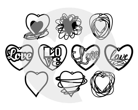 Valentines Ornaments Svg Valentines Laser Cut Files Valentines Day