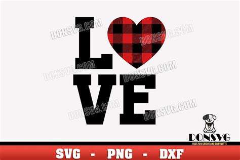 Love Buffalo Plaid Heart Svg Png Cut Files For Cricut Farmhouse Dxf