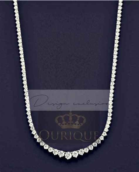 Colar De Diamantes 12 5 Quilates Feminino Ouro 18k 750 Ourique