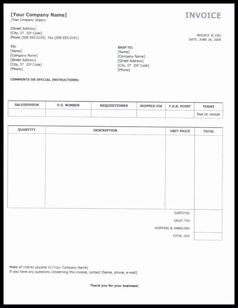 50 Create Invoice Template In Excel | Ufreeonline Template