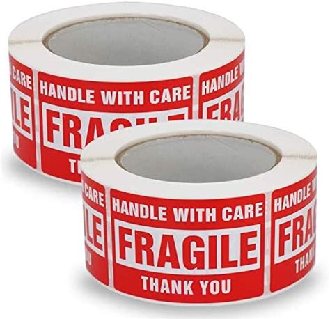 Amazon 2 Rolls 1000 Labels Handle With Care Fragile Thank You