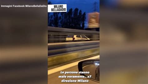 Contromano e a tutta velocità in autostrada la folle corsa di un auto