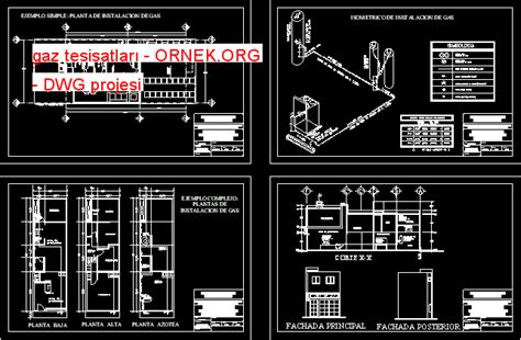 gaz tesisatları dwg projesi Autocad Projeler