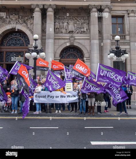 Glasgow Uk 13th September 2018 Equal Pay Strike Demo At Glasgow City