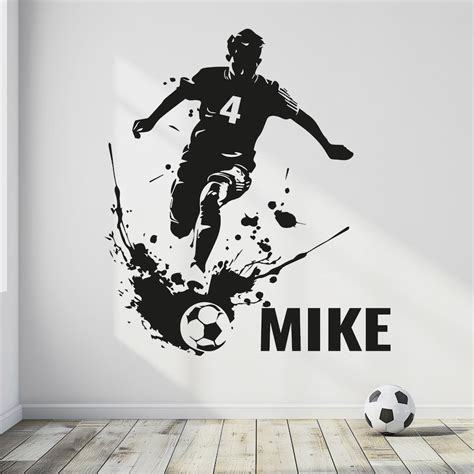 Soccer Player Wall Stickers Etsy