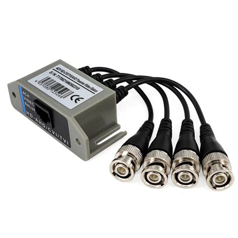 Balun De V Deo Pasivo Hd Con Cable Canales Bnc A Rj Pares Trenzados