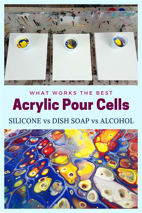 Acrylic Pour Cells What Works The Best Silicone Vs Dish Soap Vs Alcohol Fluid Art Tutorial