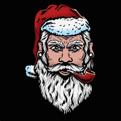 Premium Vector Bad Santa Head Vector Illustration