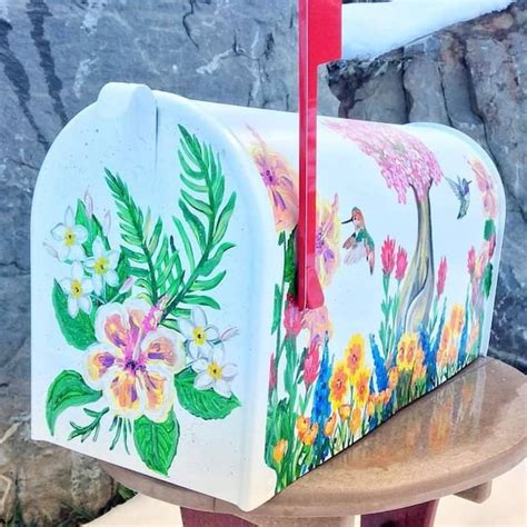 Hand Painted Mailboxes Hummingbirds Etsy