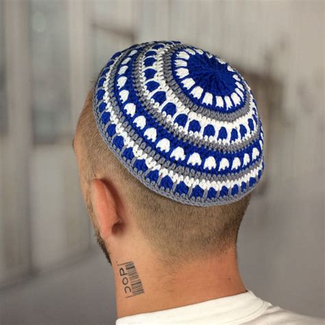 Frik Kippah Large Knit Kippah Custom Crochet Kippot Vs Etsy