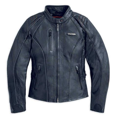 Harley Davidson® Womens Fxrg Black Leather Jacket Riding Biker 98034