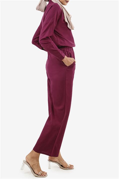 Eldana Wide Legged Pants Deep Wine