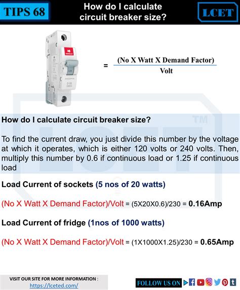 How To Choose Right Mcb Breaker Current Rating Lceted Lceted Institute