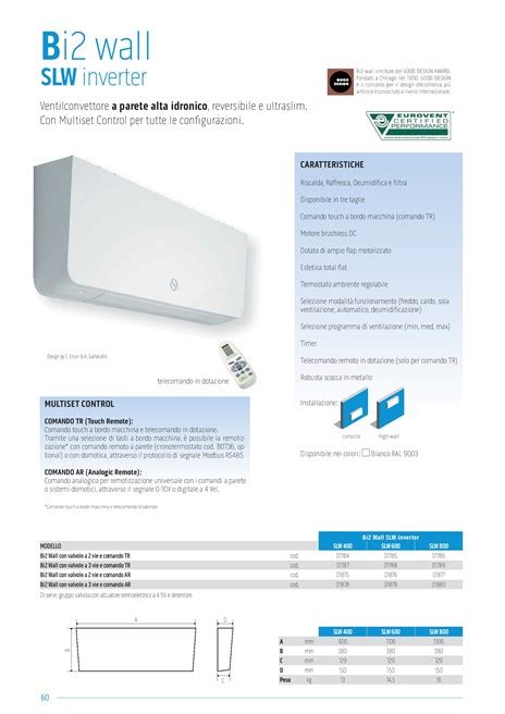 Ventilconvettore A Parete Bi2 WALL Inverter OLIMPIA SPLENDID