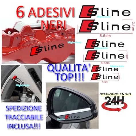 6 ADESIVI AUDI PINZE FRENI S LINE A1 A3 A4 A5 A6 TT S3 S Line Sline