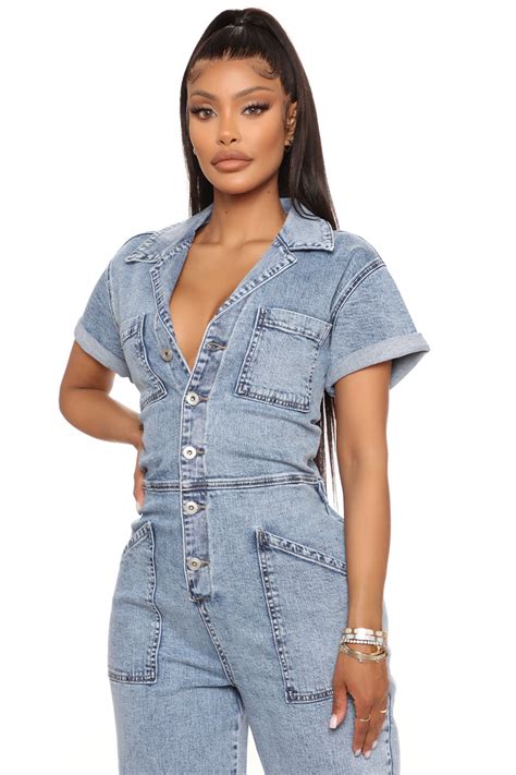 Catch You Later Denim Jumpsuit Medium Wash Fashion Nova Jumpsuits Fashion Nova