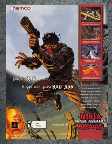 Ninja Assault Namco Guncon 2 Playstation 2 Ps2 Vintage 2002 Print Ad