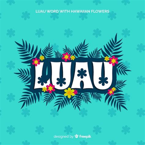 Free Vector | Luau word hawaiian flowers background