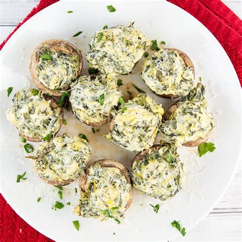 Artichoke And Spinach Stuffed Mushrooms Recipe