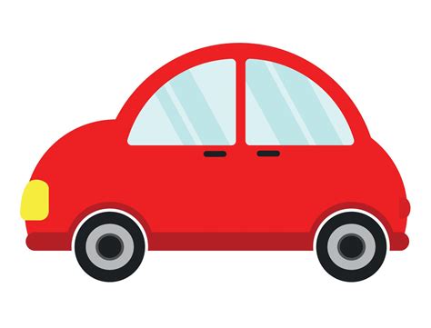 Icono de coche rojo plano clipart en diseño de ilustración de vector