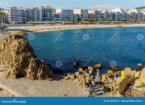 Girona, Spain-October 12, 2022. Blanes Beach, Spanish Municipality in ...