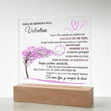 Lampara Con Mensaje De Amor Para Hija Personalizado Eres Mi Mayor