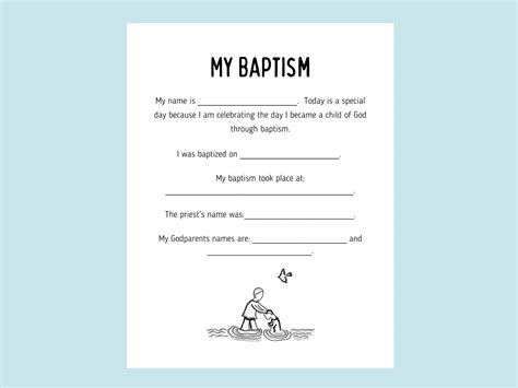 Catholic Baptism Worksheet Etsy