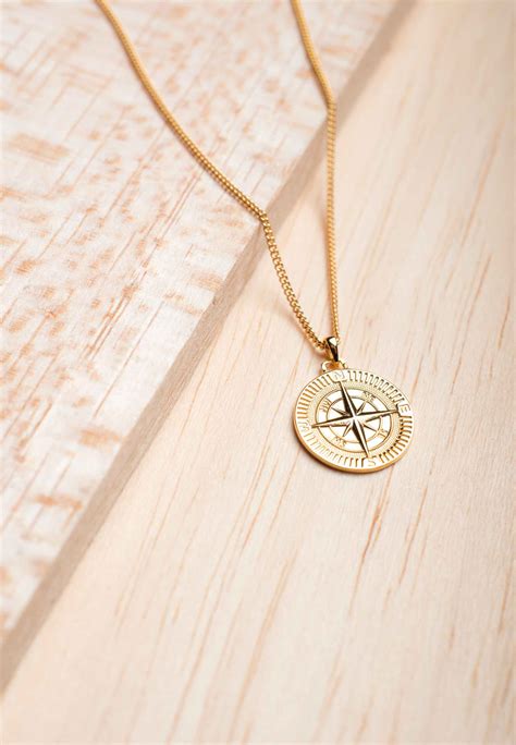 Aran Jewels Necklaces Compass Necklace Gld Man