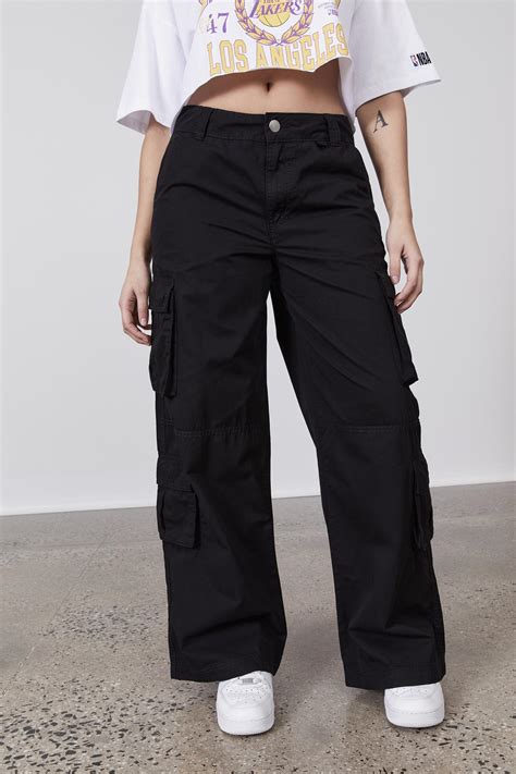 Baggy Cargo Pant Black Factorie Trousers