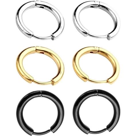 Bijoux Paires Creoles Boucles D Oreille Anneau Rond Pour Homme Femme