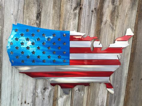 USA Map as an American Flag metal art - Advanced Metal Art