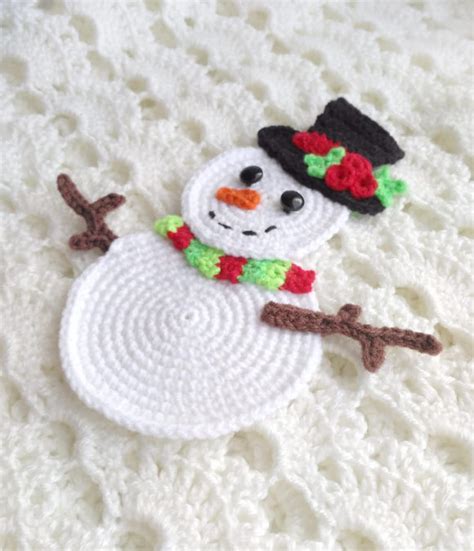 PATTERN Snowman Applique Crochet Pattern PDF Christmas | Etsy