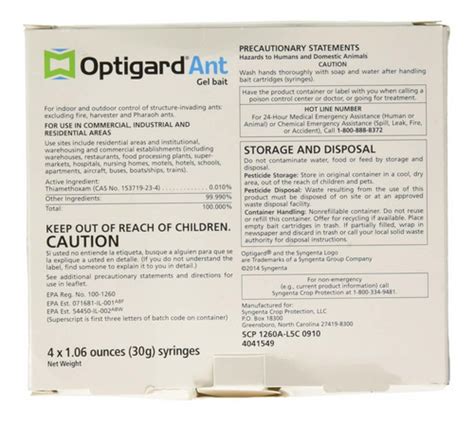 Cebo Optigard Ant Gel Cebo Tubo De 30 Gramos Envío Gratis