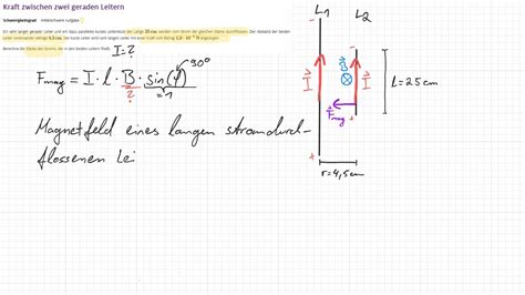 LEIFIphysik Aufgabenlösung Kraft zwischen zwei geraden Leitern YouTube