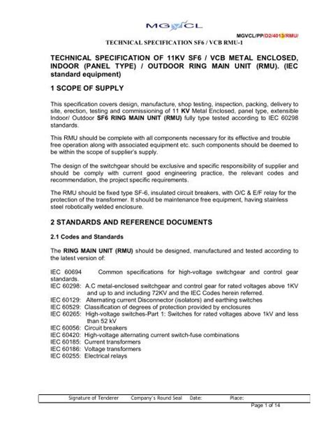 Technical Specification Of Kv Sf Vcb Metal