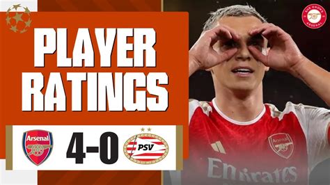 Arsenal Vs Psv Eindhoven Live Player Ratings And Highlights Youtube