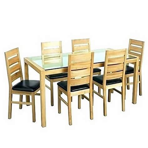 Sahani Furnitures Rectangular Glass Top Seater Dining Table Set For