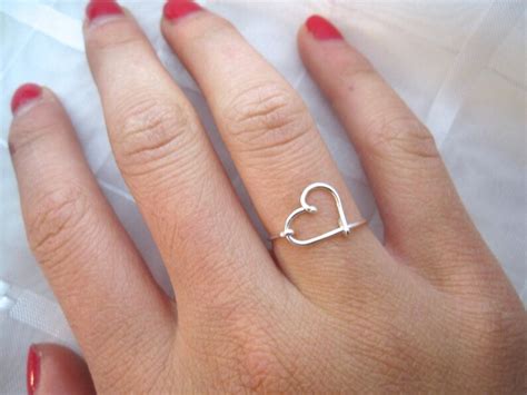 Sterling Silver Heart Ring Heart Ring Heart Rings Silver - Etsy