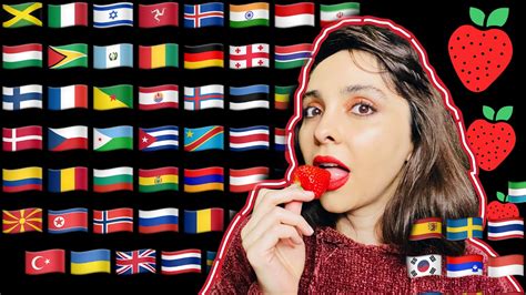 Asmr The Most Tingly Words In 30 Languages 🍓 Whispering Strawberry And Mukbang Youtube