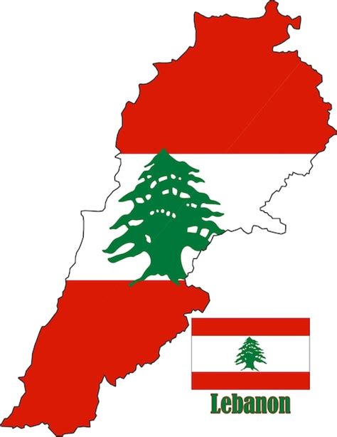 Premium Vector | Lebanon Map and Flag