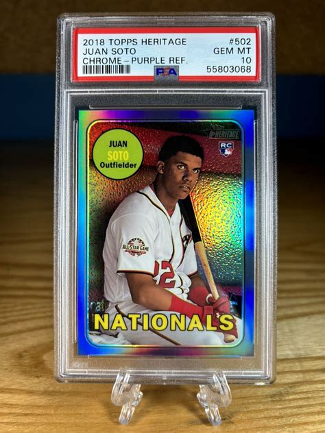 Juan Soto 2018 Topps Heritage THC 502 Purple Hot Box Refractor Price