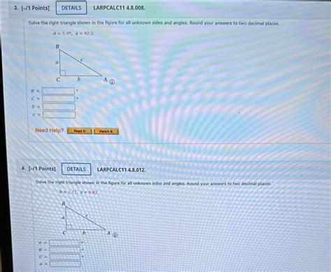 [solved] Solve The Right Triangle Shown In The Figure For