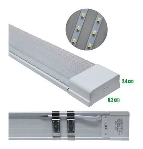 Regleta Tubo Led Doble W Base Integrada Aluminio Pack En Venta En