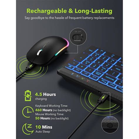 JOMAA 2 4G Wireless Keyboard And Mouse Combo With Backlit Portable