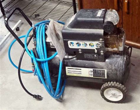 Central Pneumatic 8 Gallon Portable Electric Air Compressor, Model 67501, Powers On, Includes ...