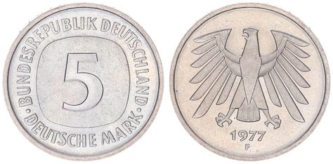 Deutschland Bundesrepublik 5 Mark 1977 F 5 DM Kursmünze 1977F TOP