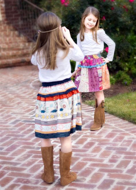 Polly S Drop Waist Skirt Pdf Sewing Patterns For Girls Etsy